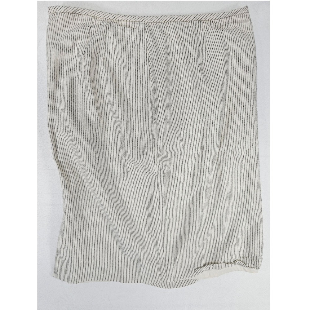 Calvin Klein Women's Striped Pencil Skirt Size 8 Beige Black Linen‎ Blend